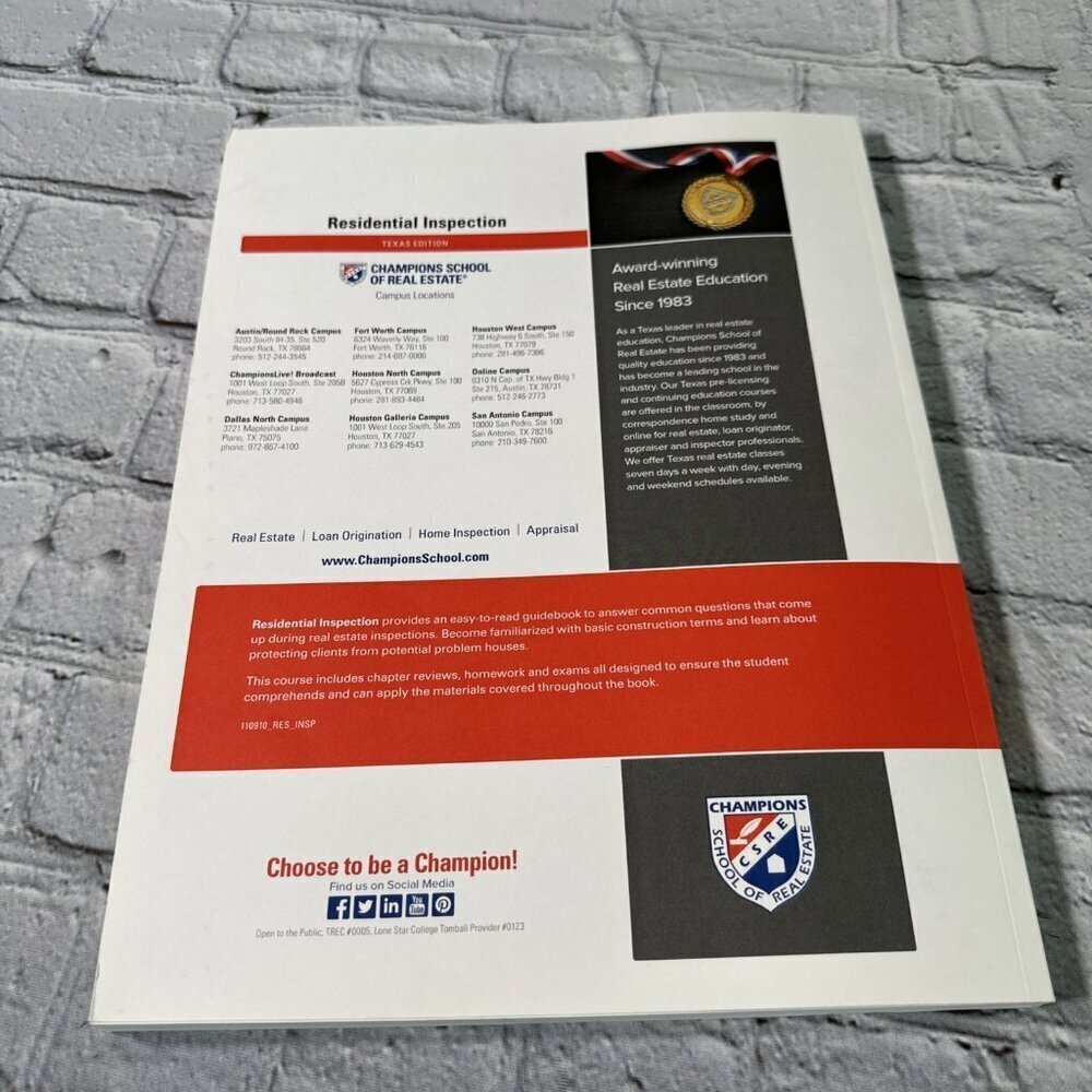 30 Hour Residential Inspection 2017 Champions School Of Real Estate - Picture 7 of 7